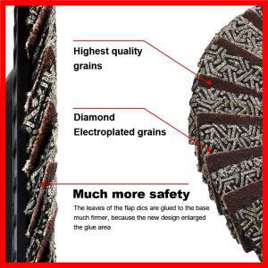 YIJING 다이아몬드 플랩 디스크, 전기 도금 유리 금속 타일 대리석 및 화강암 연마 연삭용, 115mm/4/5 인치