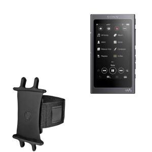 소니 NW-A40 워크맨과 호환되는 박스웨이브 홀스터 - 액티브 스트레치 스포츠 완장, 운동 및 달리기용 조절 가능한 완장 제트 블랙