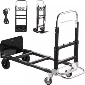 VEVOR 3 in 1 접이식 핸드 트럭 4륜 모드를 위한 500파운드 적재 용량 바퀴와 조절 가능한 핸들이 있는