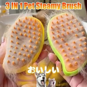 고양이 김이 나는 브러시 3 in 1 손질 스팀 마사지 용 전기 분무기 애완 동물 강아지 흘리기 머리 청소 빗