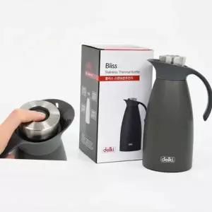 델키주전자 원터치 뚜껑 델키 스텐 보온 보냉 물병 식당 업소용 주전자 1.5리터