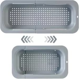 YUNKWONG 확장 가능 싱크 콜랜더 스트레이너 바구니 - 야채와 과일 세척 조리된 파스타 배수 및 드라이