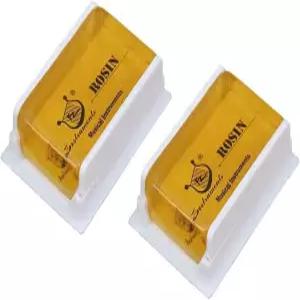 바이올린용 로진 내추럴 첼로 비올라 라이트 로우 더스트 보우 스트링 악기 액세서리 옐로우 케이스 2팩