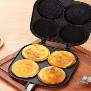 양면 4구 국화빵틀 가정용 오믈렛 베이킹 프라이팬 케이크 와플 국화빵 에그버거 몰드