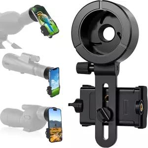 스포팅 스코프 폰 어댑터 쌍안경 단안경 망원경 현미경과 함께 작동하는 범용 마운트 대부분의 스마트폰에