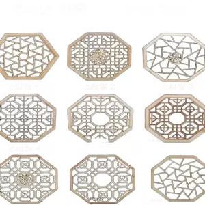 전통 소품 나무 꽃창문 인테리어 한옥문살 8각