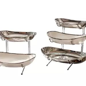 예쁜도자기그릇 예쁜식기 단 단접시 플레이팅접시