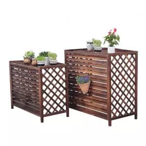 에어컨 실외기 커버 인테리어가림판 울타리 방부목