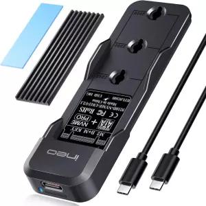 Ineo 도구 없는 M.2 NVMe 및 SATA에서 USB C까지 10Gbps 도킹 스테이션 M 키 지원 2280 2260 2242 2230 SSD