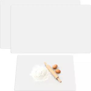 공예용 VOKOY 2팩 실리콘 매트 23.62 x15.75 대형 페인팅 주방 조리대용 투명 시트 베이킹 점토 예술 -