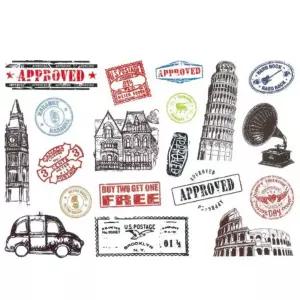 클래식캐리어꾸미기 노트북 우표 다꾸용품 빈티지 19X28cm