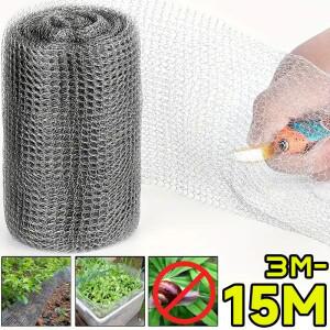 3/15M 와이어 메쉬 스테인레스 스틸 토끼 설치류 보호 곤충 쥐 제어 구멍 필러 용 정원 그물 모종