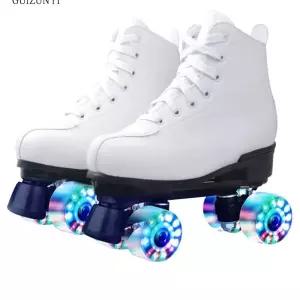 LED 커플 롤러 스케이트 추억 슈즈 남자 여자 4륜 발광 섬광 바퀴