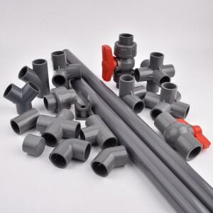 20~50mm 회색 PVC 커넥터 파이프 직결 엘보 티 조인트 삼방향 3방향 4방향 5방향 6방향 수도관