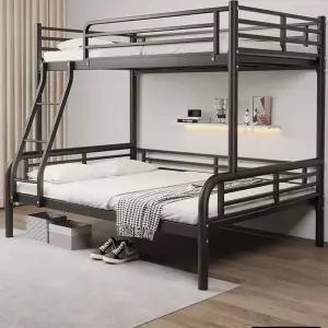 성인용 층 침대 층침대 인테리어 공간 베드 블랙 철제
