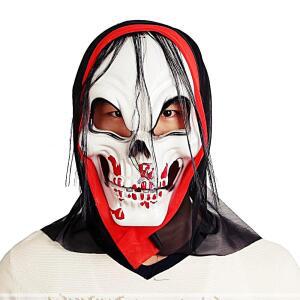 [2개구성] 해골 역할놀이 캐릭터 파티 할로윈 용 고무 LED 가면 코믹 분장 데빌 품 인물 데이 LW38D7FF