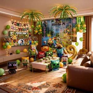 마인크래프트 게임 파티 캐릭터 생일 장식 꾸미기 인테리어 용품 토퍼 테이블 풍선 이벤트