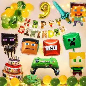 마인크래프트 캐릭터 생일파티 꾸미기 풍선 이벤트 인테리어 소품 용품 토퍼 데코