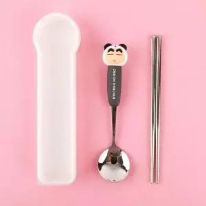 짱구 젓가락 숟가락 캐릭터 식기 아이숟가락 블랙