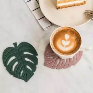 커피잔받침 국산 실리콘 나뭇잎 몬스테라 컵받침 티코스터
