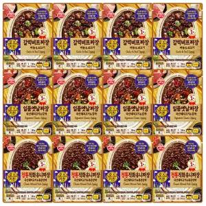 [온누리상품] 오뚜기 오즈키친 갈릭비프짜장 4개+일품 옛날짜장 4개+정통직화 유니짜장 4개
