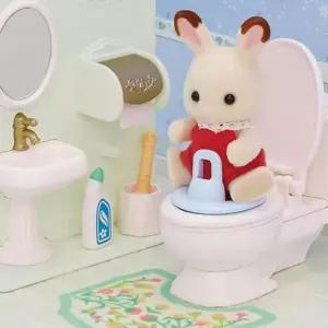 [에이치플러스몰]실바니안 패밀리 아기 변기 화장실 세트 인형 피규어 장난감