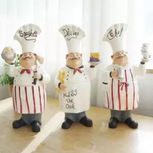 인테리어인형 기분좋은 주방장 3종 레스토랑 카페 장식 인형 세트
