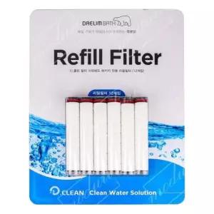 샤워기용리필필터 대림바스 디클린 샤워헤드용 리필필터12개입