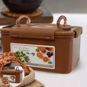 밀폐용기 이젠 진공항아리 11리터 사각 황토 반찬통