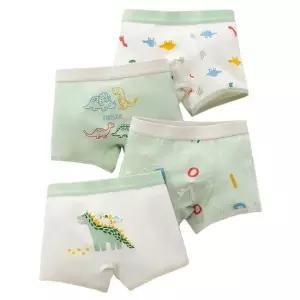 민트디노 남아 사각 드로즈 4매입 아동 면 팬티 세트 유아 속옷 어린이 초등학생