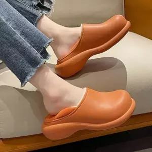 여자 겨울 털실내화 방한 털슬립온 여성보온신발