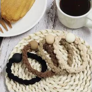 꽈배기 구슬 머리끈