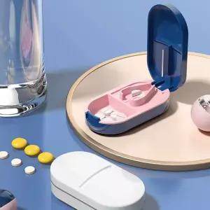 휴대용 알약 3IN1 약통 커팅 작두 알약함 보관함 여행용 알약 커팅기 케이스