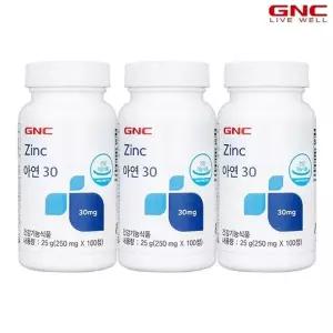 [GNC] 아연 30 (100정) 100일분 x3병_56729x3