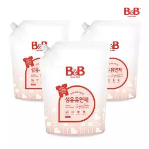 [리뉴얼] 비앤비 시그니처 유아 섬유 유연제 자스민 리필 1500ml 3개