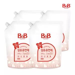 [리뉴얼] 비앤비 시그니처 유아 섬유 유연제 자스민 리필 1500ml 4개