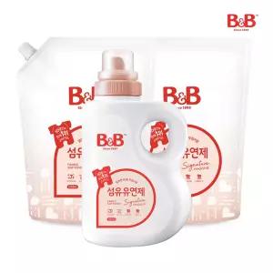 [리뉴얼] 비앤비 시그니처 유아 섬유 유연제 자스민 용기 1500ml 1개 + 리필 1500ml 2개