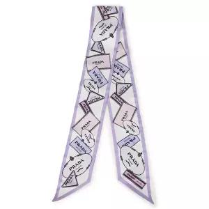 프라다 프린트 실크 트윌 스키니 스카프 1FF008-2DGY-F0230