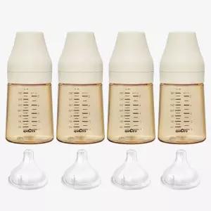 스펙트라 올셋 PPSU 젖병 (젖꼭지 S사이즈 포함) 160ml, 4개, 크림바닐라