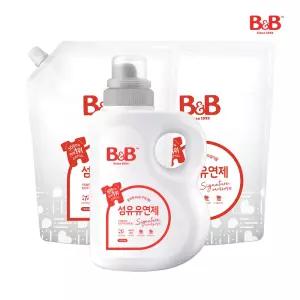 [리뉴얼] 비앤비 시그니처 섬유 유연제 베르가못 용기 1500ml 1개 + 리필 1500ml 2개