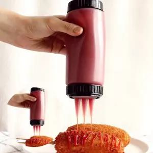 클린데일리 실리콘 소스통 3구 노즐 드레싱병 350ml 주방 인생템