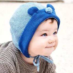 우유백 모모프렌즈 니트 겨울 곰돌이 아기 보넷 유아모자 애기