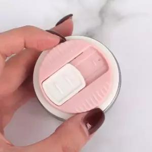 ( )약소분통 케이스 알약케이스 휴대용 약보관통 회전 알약통 핑크