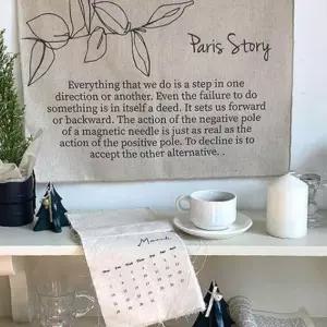 마리빙 백합가림막포스터 다용도 가로형 48X37.5cm 린넨소재