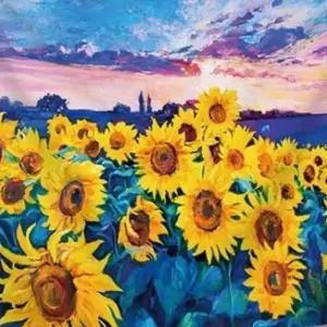 마리빙 인테리어포스터 가림막 해바라기밭 월데코 패브릭 특대 200X150