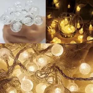 ( )LED 버블 앵두전구 40구 6m 건전지타입 줄조명 캠핑 인테리어 전구 조명 야외전구 캠핑무드등