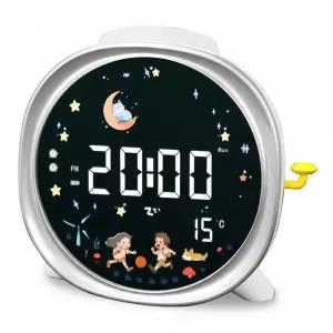 Konigswerk 아동용 알람 시계 유아 어린이 야간 조명 침실용 LED 디지털 디스플레이 USB C 충전 포트