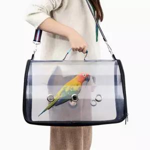 조류소품 앵무새 투명 이동장 휴대용 이동가방 새장 외출 대형