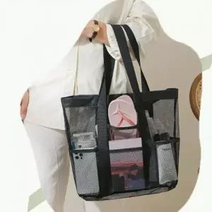 NEW 비치백 수영가방 망사 물놀이 가방 샤워 모래놀이 그물가방 망사백