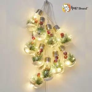 (제품 솔방울 LED 조명)예스브랜드 크리스마스 솔방울 LED 조명 10구 전구 인테리어 캠핑 줄조명 가랜드 캠